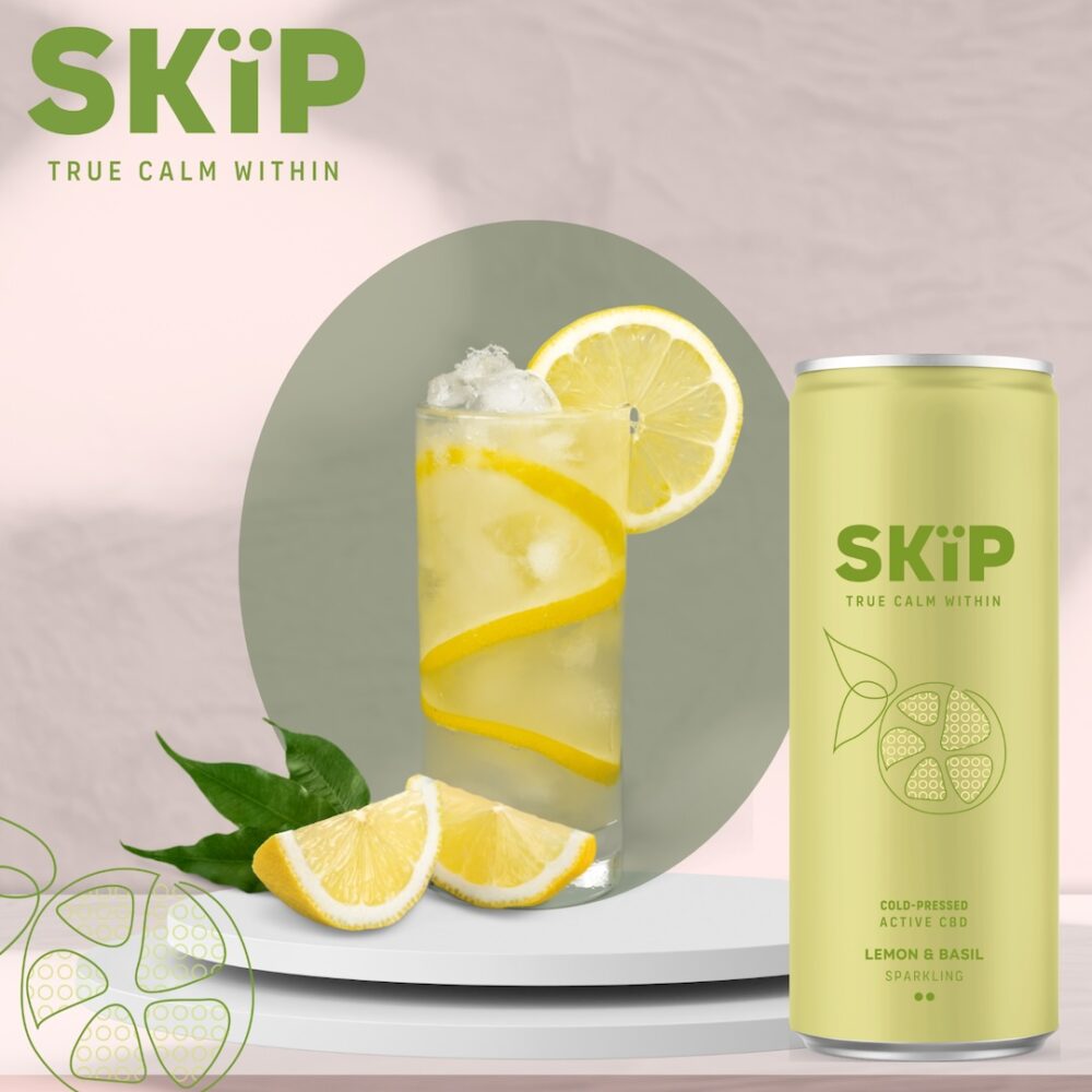 CBD Drink SKIP - Lemon Basil Drink serving SKIP